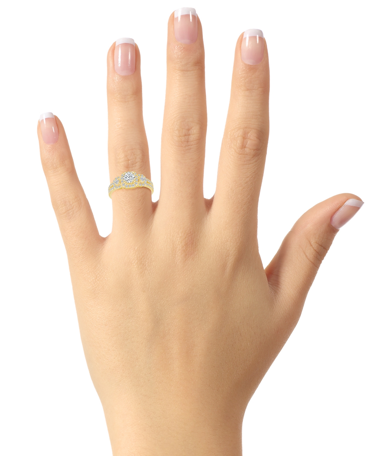 Diamond Halo Engagement Ring (1 ct. t.w.) in 14k White, Yellow or Rose Gold