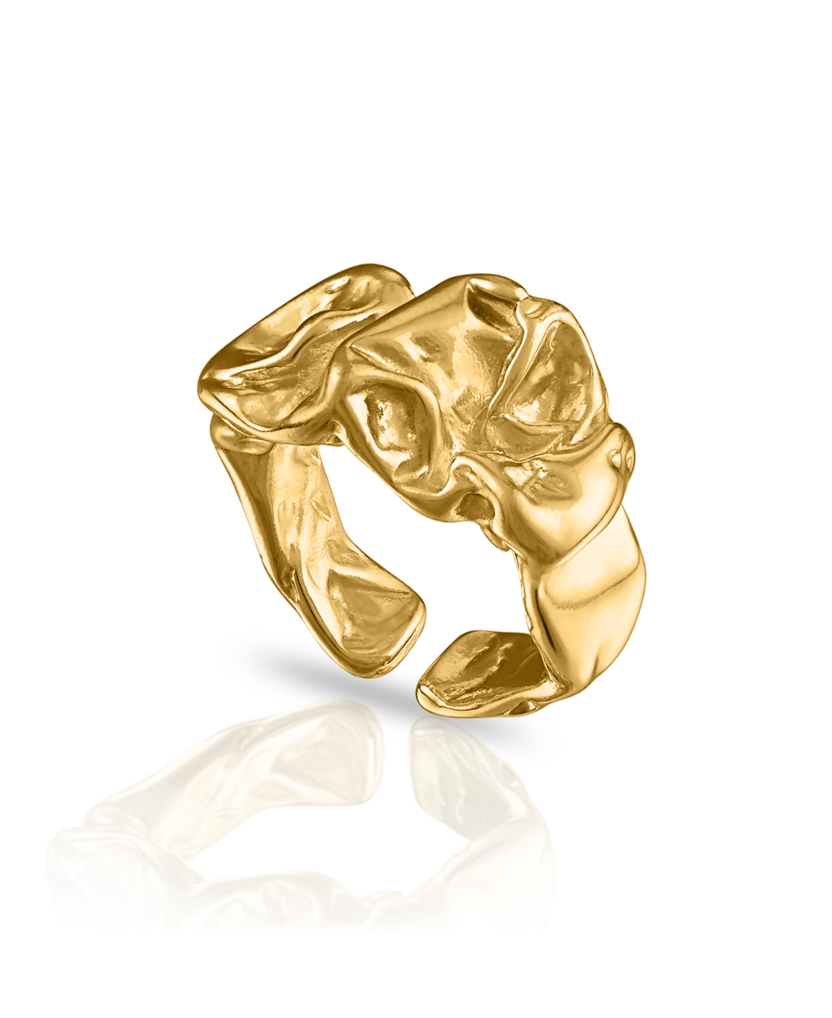 Oma The Label The Bark Stainless Steel Ring In Gold
