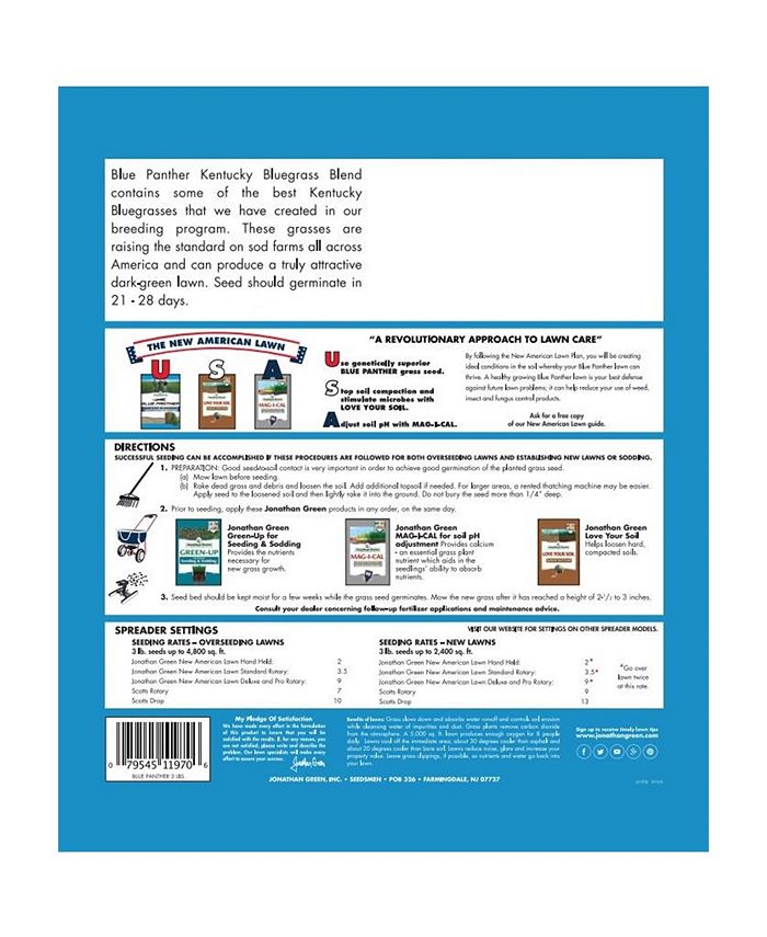 Jonathan Green Blue Panther Kentucky Blue Grass Blend Seed Mix, 3 bag