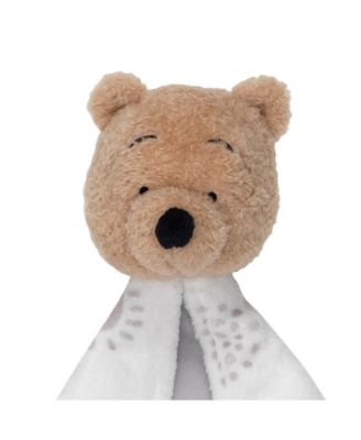 Disney Baby WINNIE THE POOH Lovey White/Gray Security Blanket
