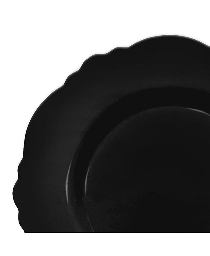 Smarty Had A Party 10.25" Solid Black Round Blossom Disposable Plastic ...