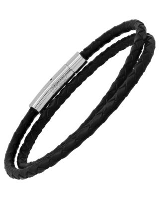 Genuine Leather Thin Braided Wrap Bracelet