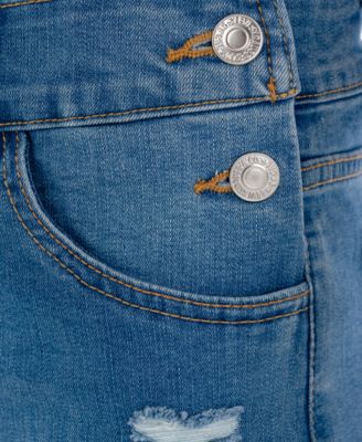 Big Girls Adjustable Waistband Girlfriend Denim Overalls