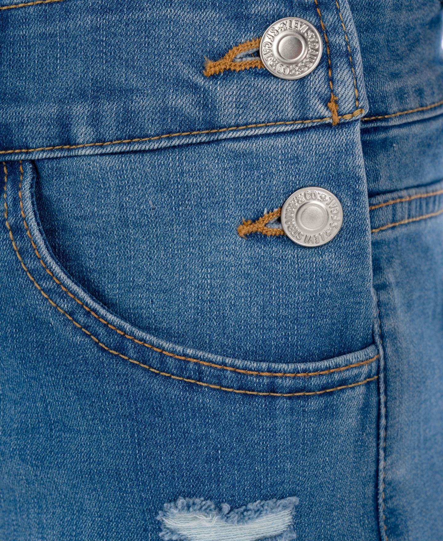Комбинезон Levi's Adjustable Waistband Girlfriend Denim Overalls для девочек, цвет: 452 Небесно-голубой — фото 4