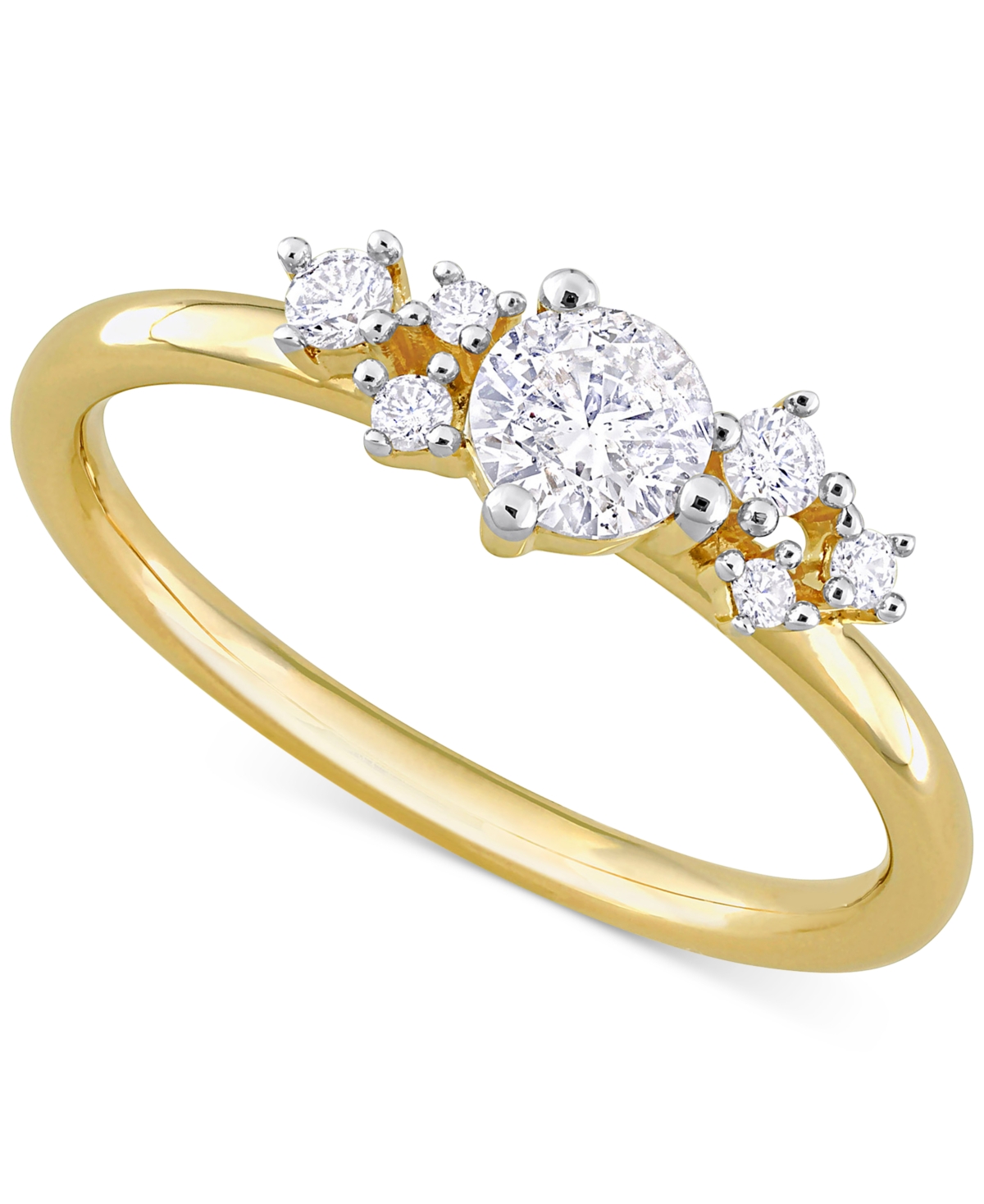 Macy's Diamond Engagement Ring (1/2 Ct. T.w.) In 14k Gold In Yellow Gold