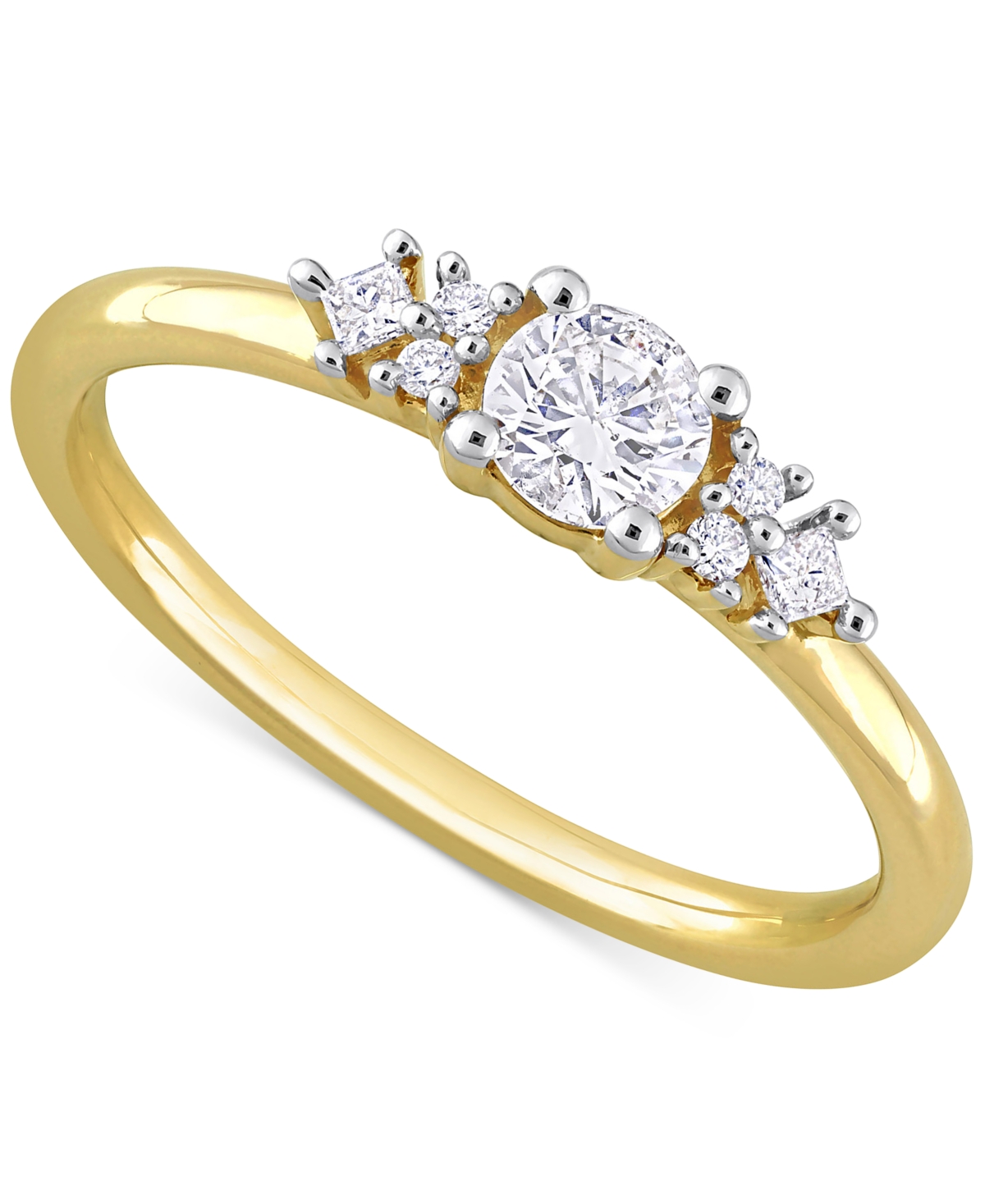 Macy's Diamond Engagement Ring (3/8 Ct. T.w.) In 14k Gold In Yellow Gold