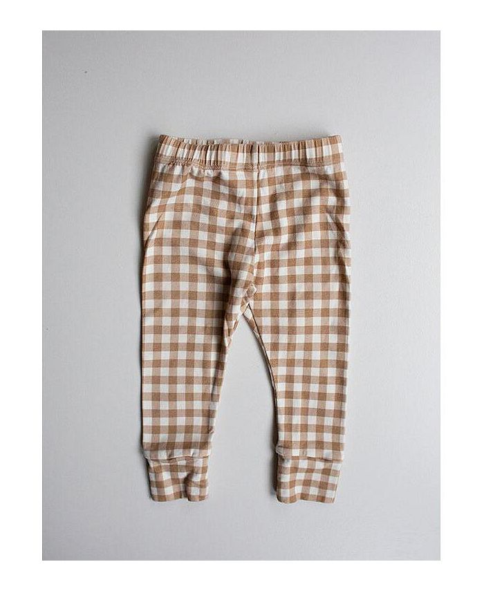 Jill Knit Baby Legging, Green Gingham main image 0