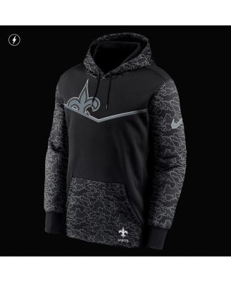 Men's Black New Orleans Saints RFLCTV Chevron Pullover Hoodie