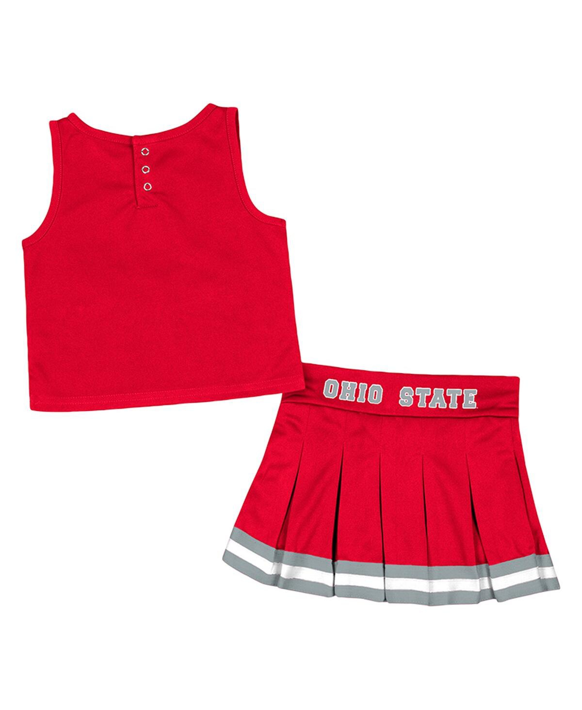 Colosseum Toddler Girls  Scarlet Ohio State Buckeyes Carousel Cheerleader Set In Scarlet