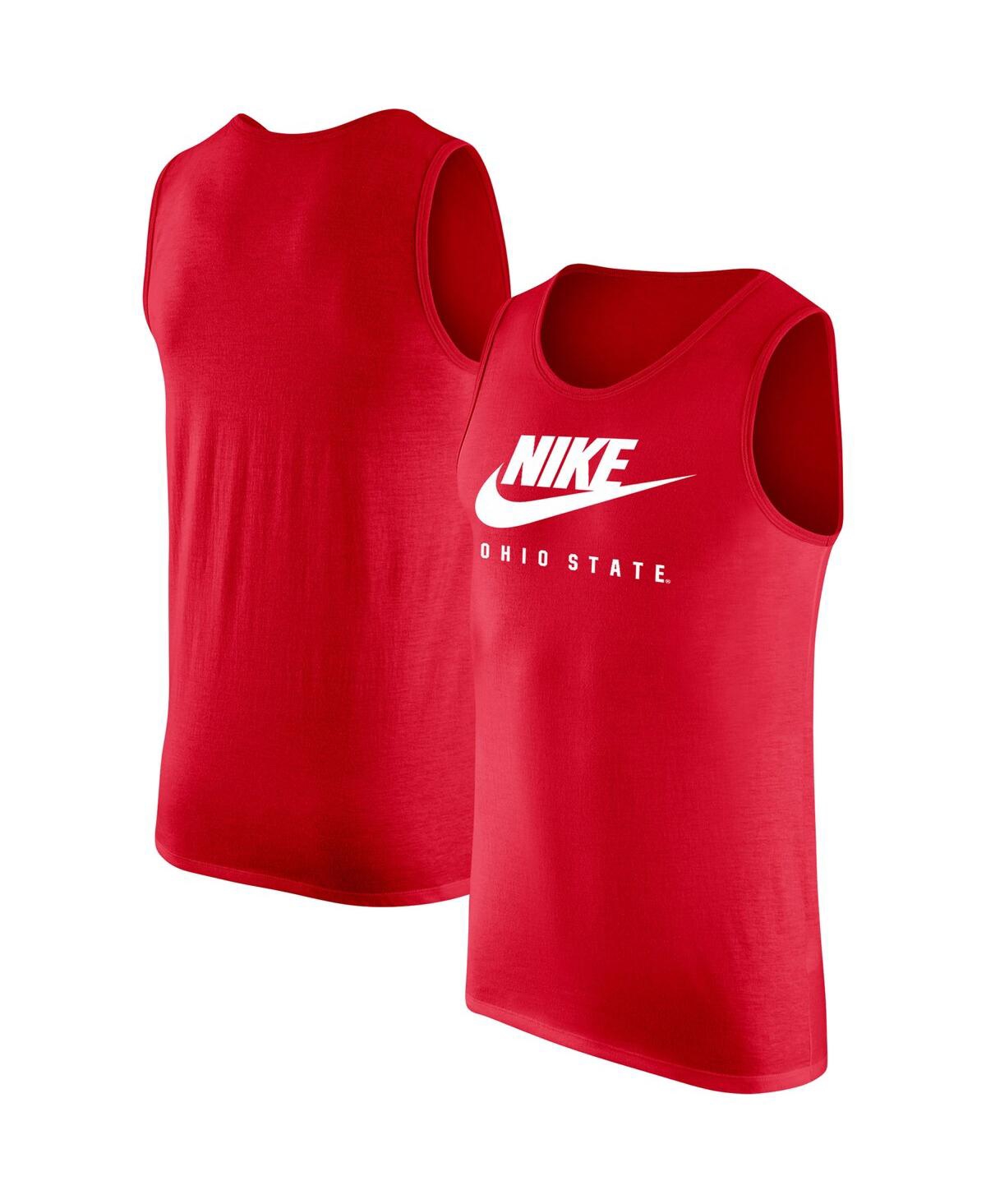 Shop Nike Men's  Scarlet Ohio State Buckeyes Futura Performance Scoop Neck Tank Top