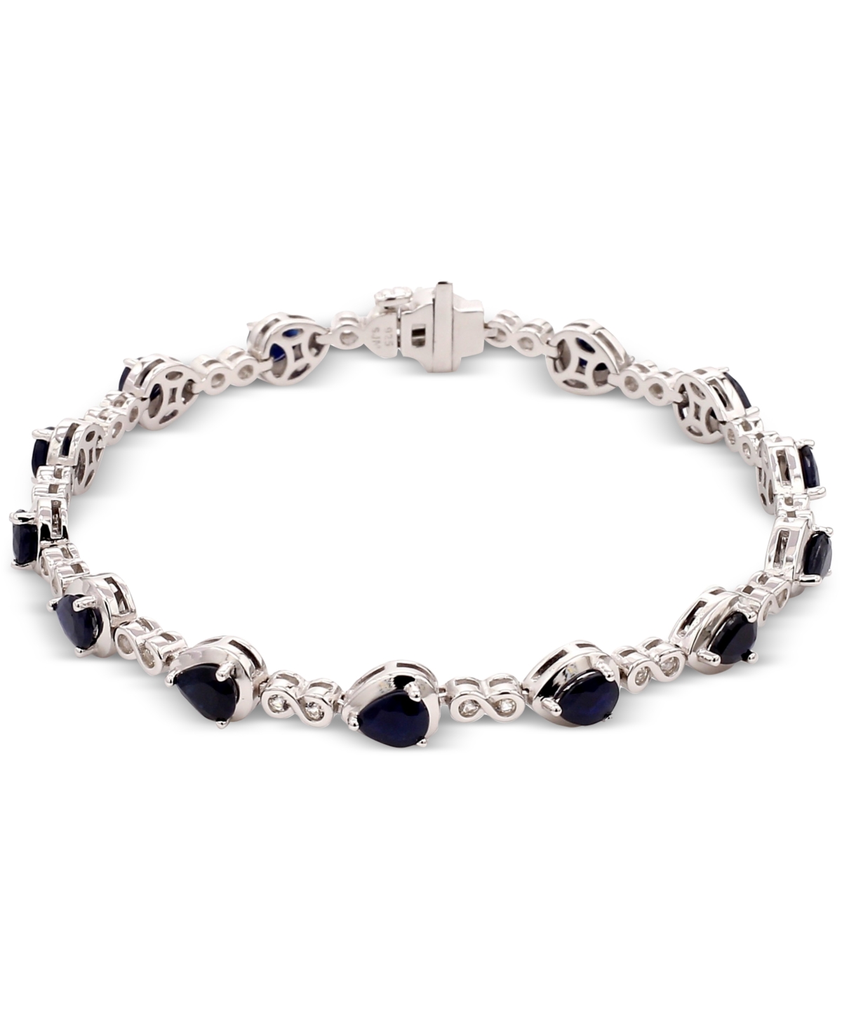 Emerald (7 ct. t.w.) & White Topaz (1-3/8 ct. t.w.) Pear Infinity Link Bracelet in Gold-Plated Sterling Silver (Also  Ruby & Tanzanite)