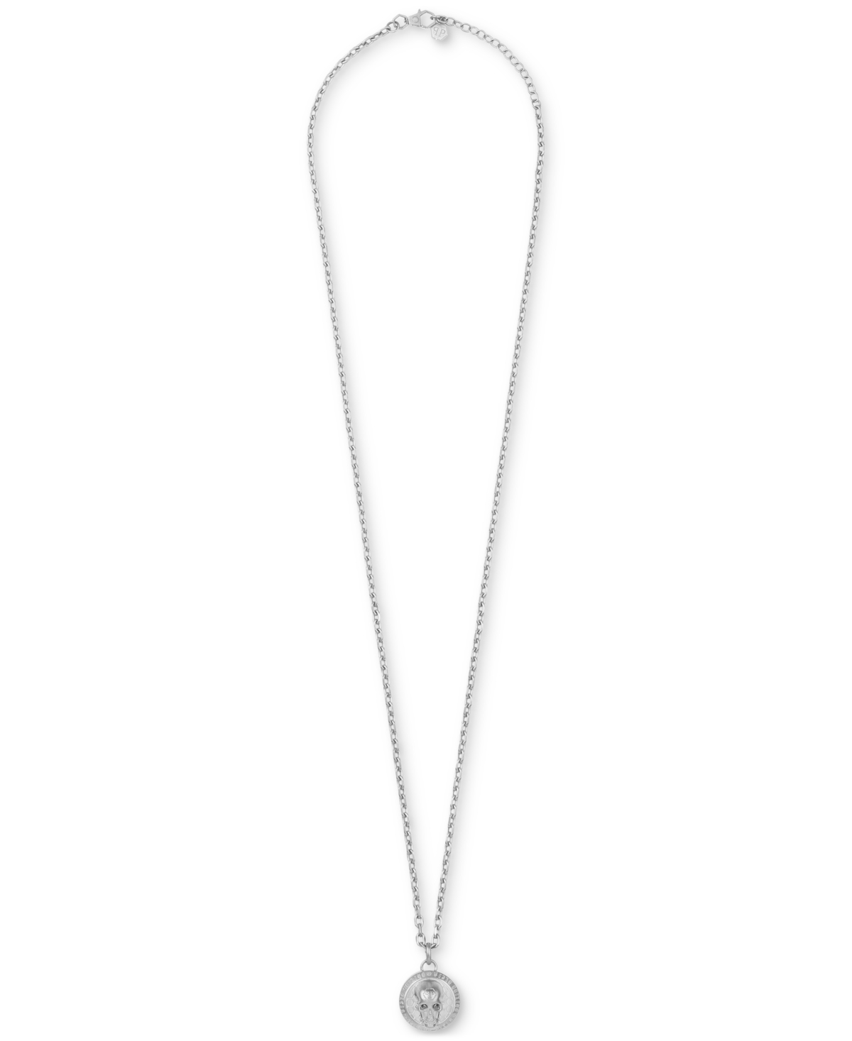 Stainless Steel 3D $kull Cable Chain 29-1/2" Pendant Necklace - Stainless Steel