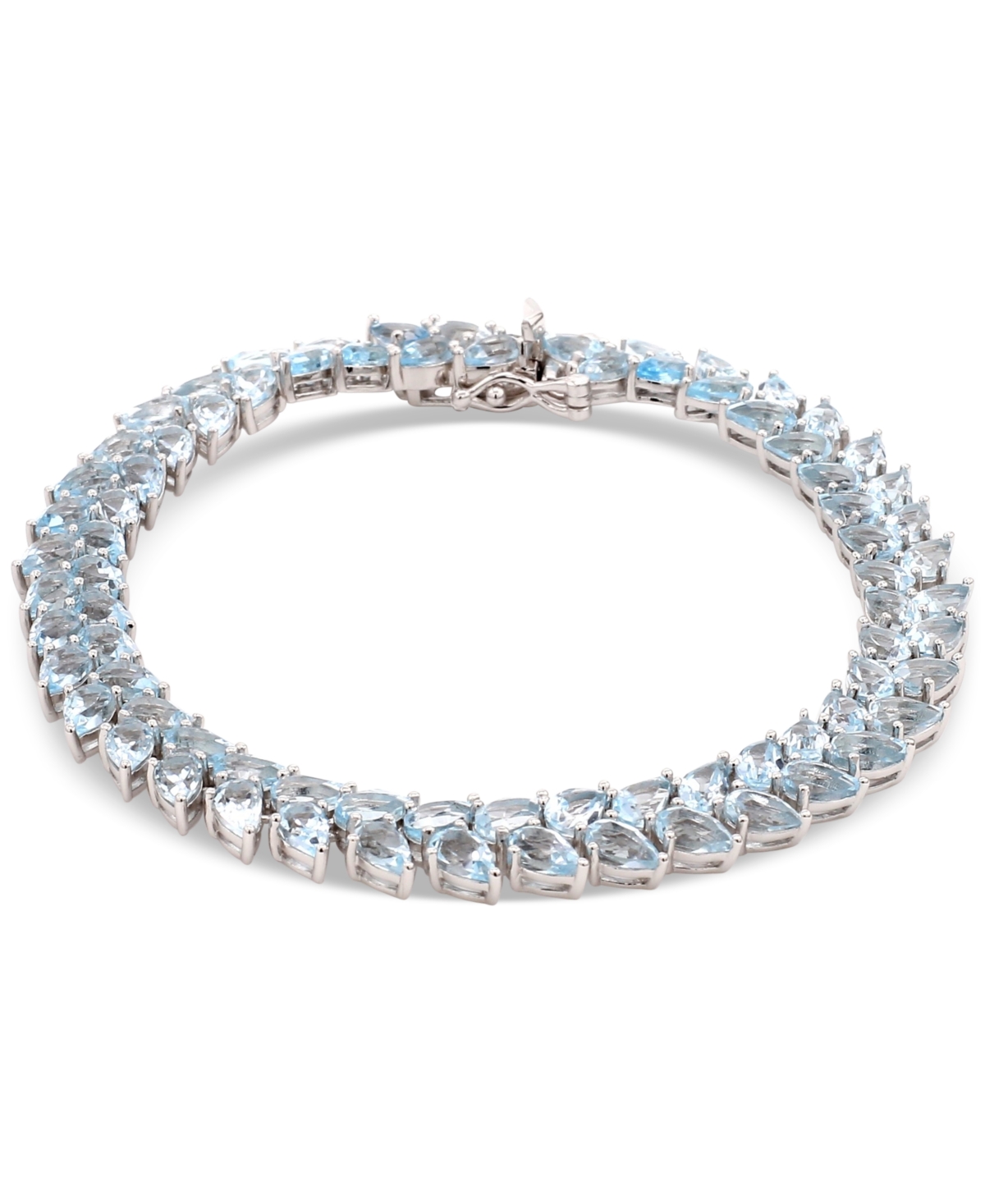 Garnet Pear Double Row Bracelet (19-1/2 ct. t.w.) in Sterling Silver (Also  Amethyst, Truffle Sapphire & Citrine) - Sky Blue Topaz