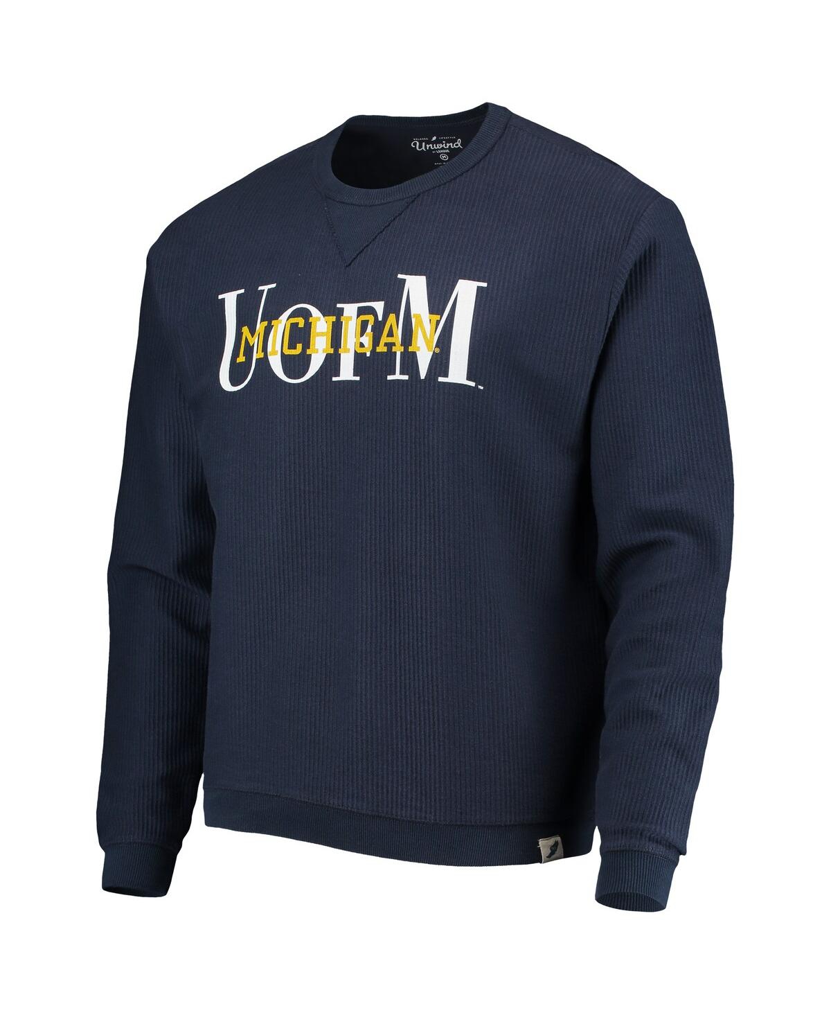 Shop League Collegiate Wear Men's  Navy Michigan Wolverines Timber Pullover Sweatshirt