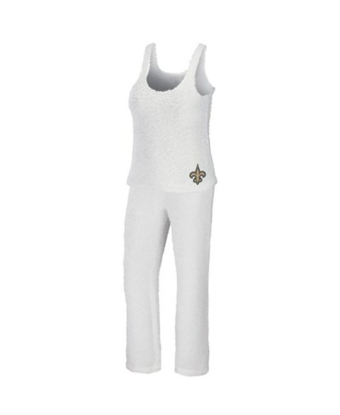Женские комплекты WEAR by Erin Andrews Cream New Orleans Saints Cozy Scoop Neck Tank Top Pants Sleep Set
