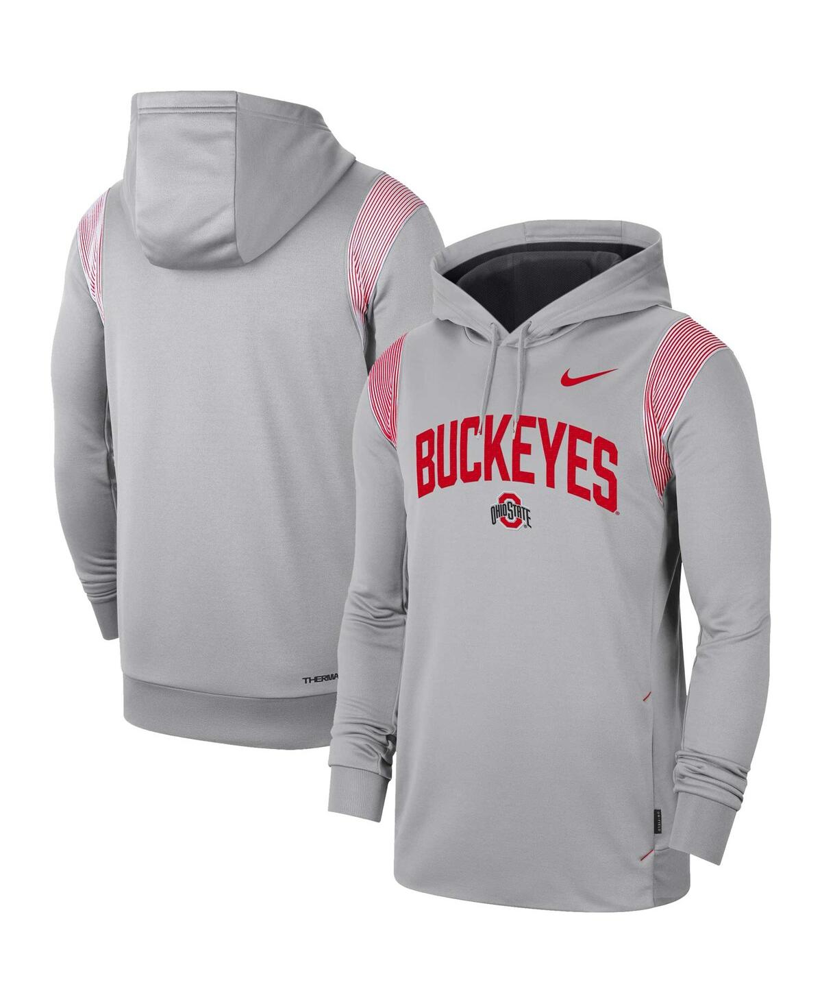 Shop Nike Men's  Gray Ohio State Buckeyes 2022 Game Day Sideline Performance Pullover Hoodie