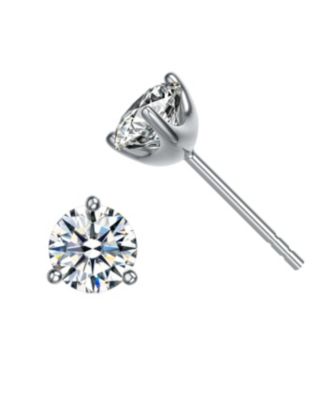 Elegant 3-Prong Martini Solitaire Stud Earrings
