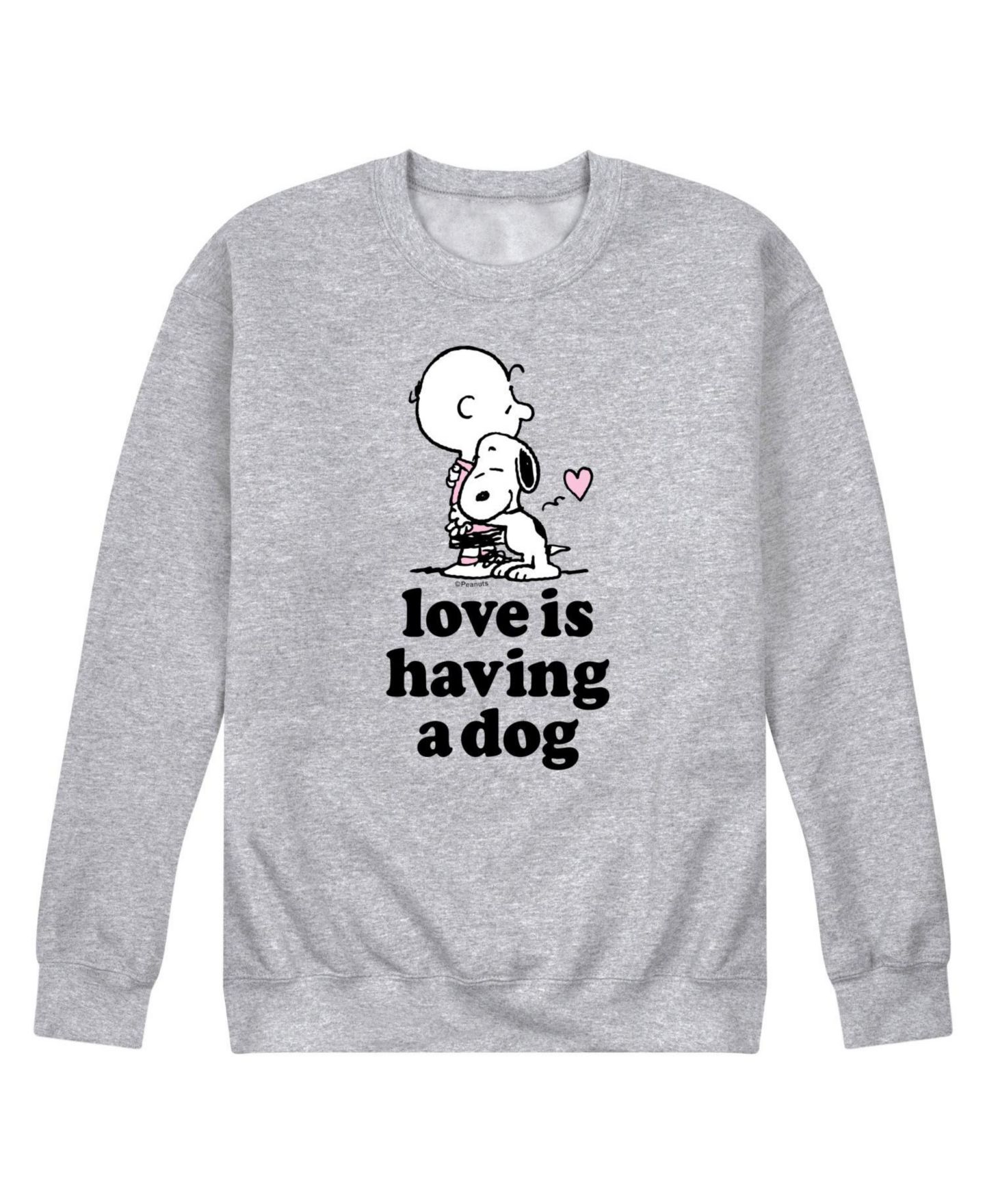 Мужской свитшот AIRWAVES Snoopy Peanuts Love is Having a Dog Fleece, цвет: Серый — фото 1