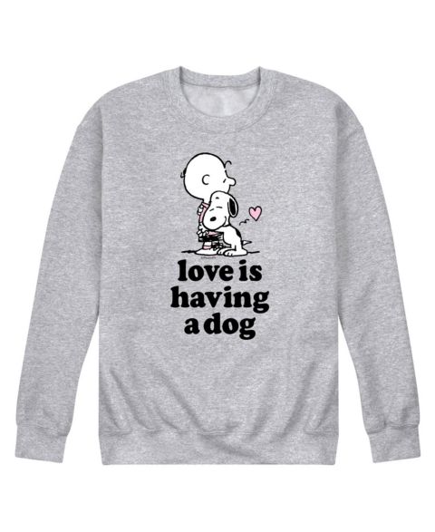 Мужской свитшот AIRWAVES Snoopy Peanuts Love is Having a Dog Fleece, цвет: Серый