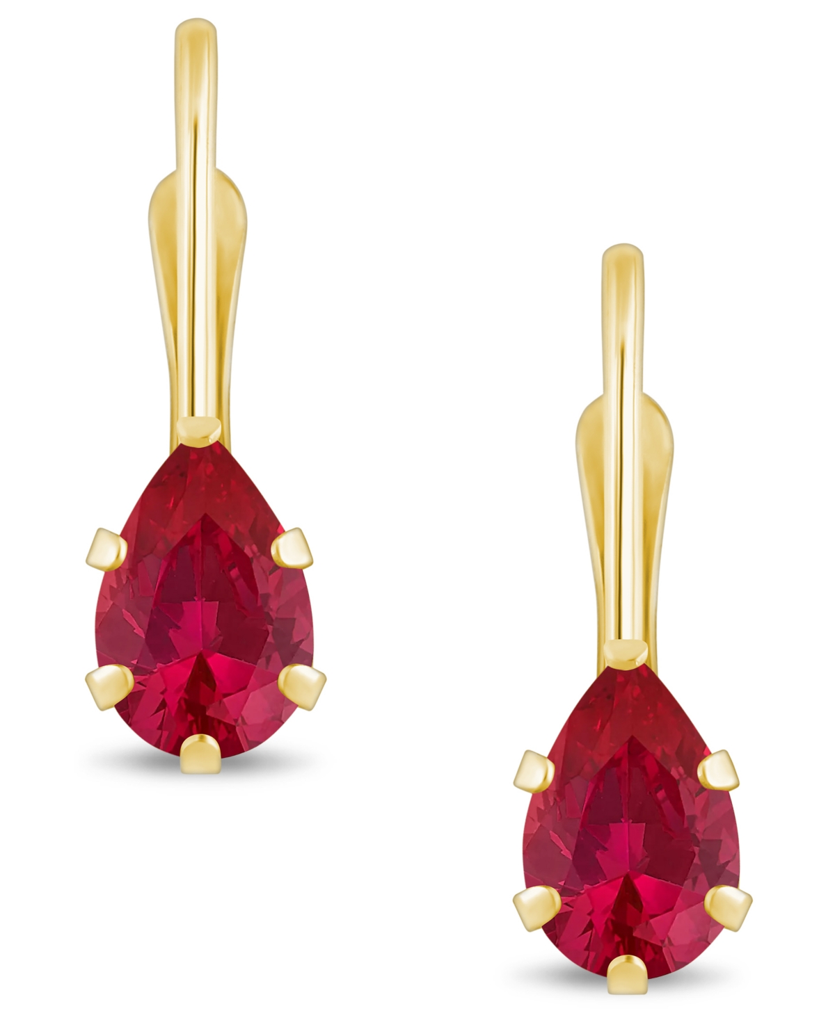 Macy's Gemstone Leverback Earrings in 10K Yellow Gold