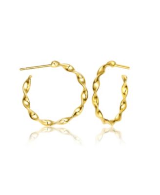 14K Gold Plated Open Hoop Earrings