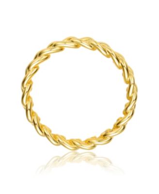 Sterling Silver 14K Gold Plated Chain Band Ring
