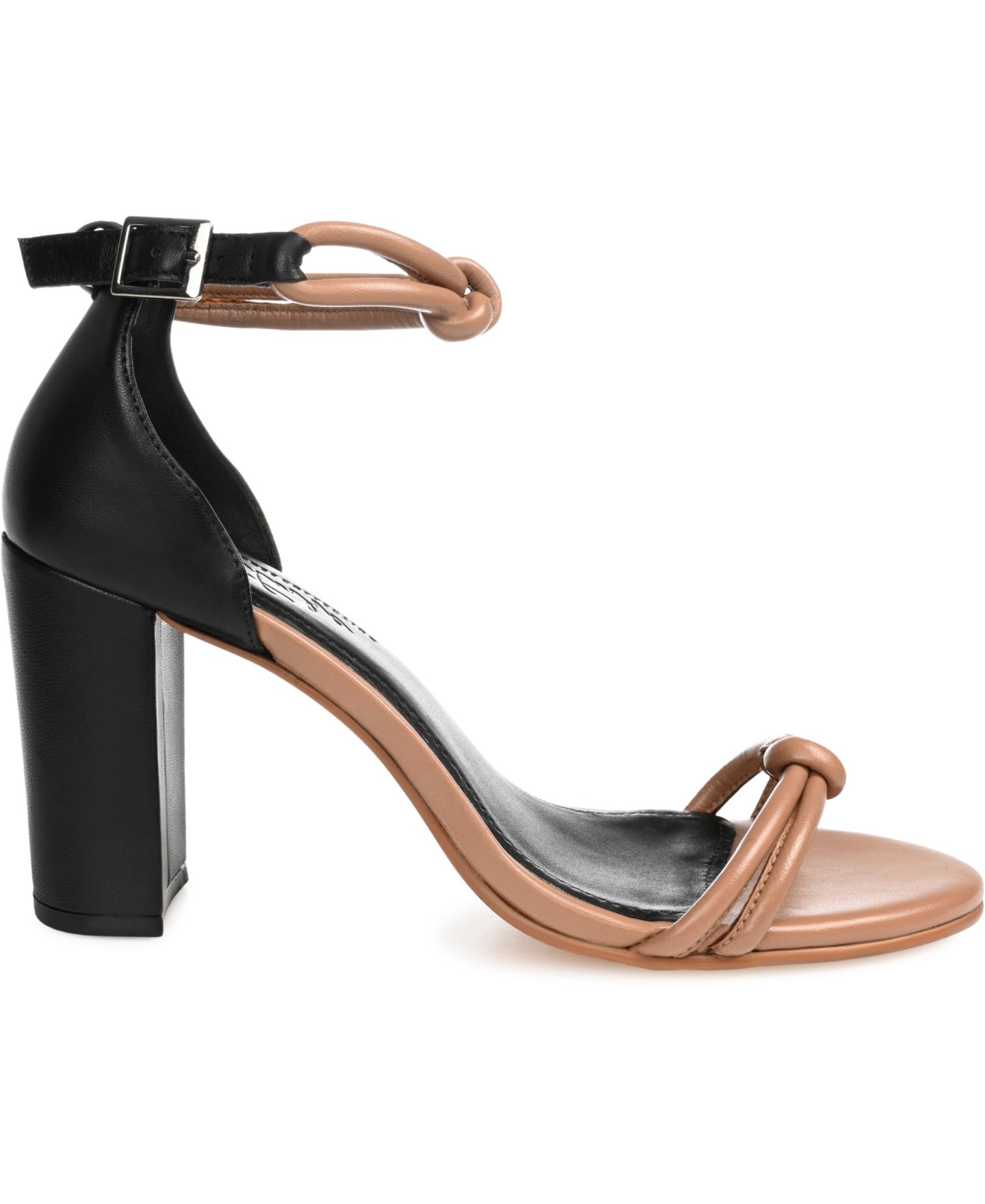 Женские сандалии Journee Signature Jettah Block Heel, цвет: Чёрный / Светло-коричневый — фото 2