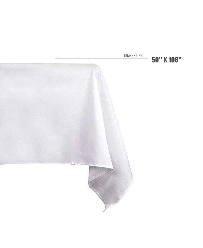 Smarty Had A Party 50" x 108" White Rectangular LinenLike Tablecloths