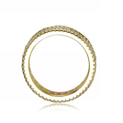 Sterling Silver with Gold Plating Cubic Zirconia Band Ring