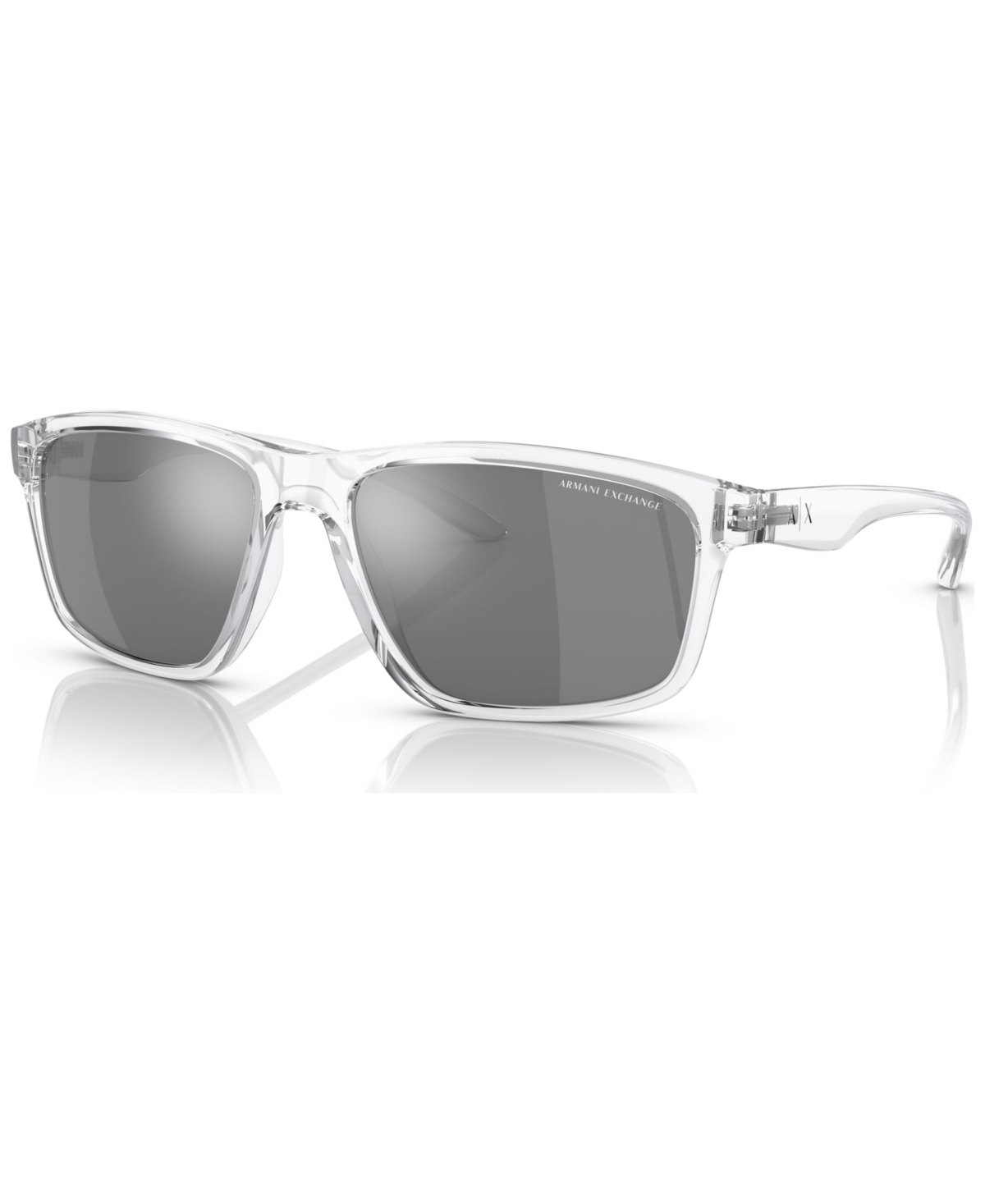 Ax Armani Exchange Men's Low Bridge Fit Sunglasses, Ax4122sf59-z In Shiny Crystal