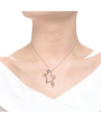 Classy Sterling Silver Star Pendant Necklace