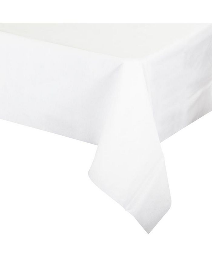 Smarty Had A Party 54" x 108" White Rectangular Disposable Plastic