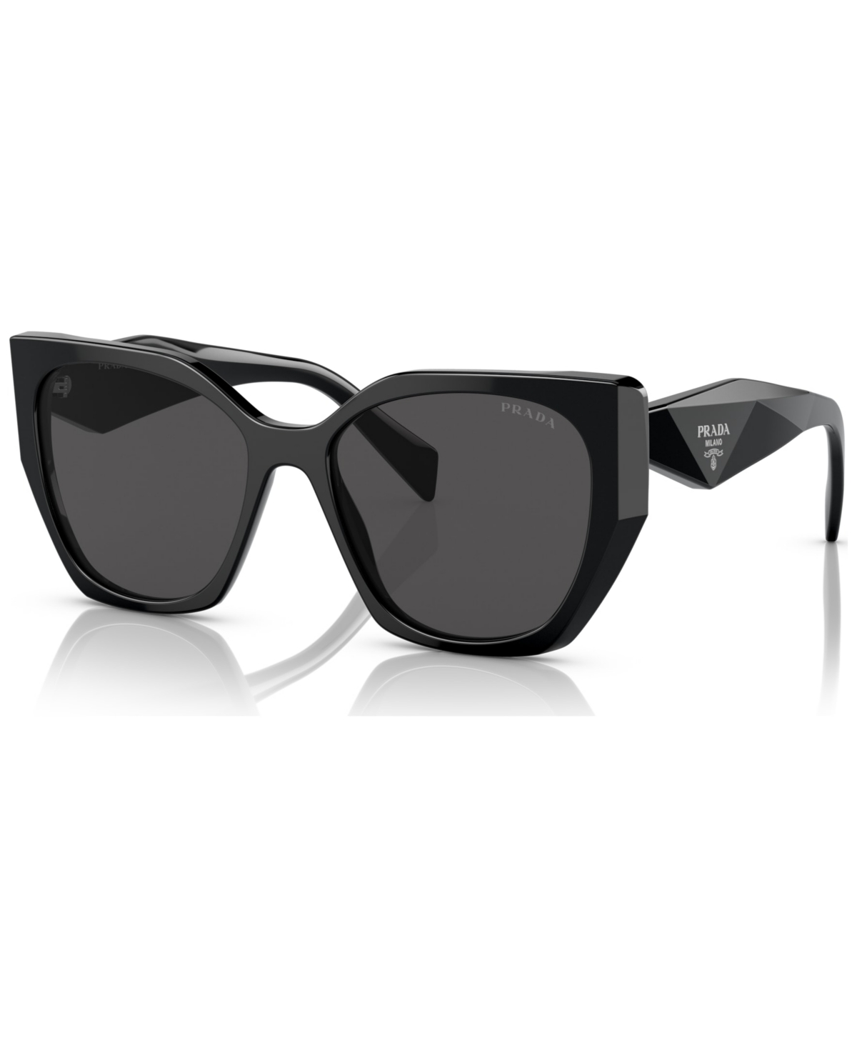 Shop Prada Women's Low Bridge Fit Sunglasses, Pr 19zsf In Black