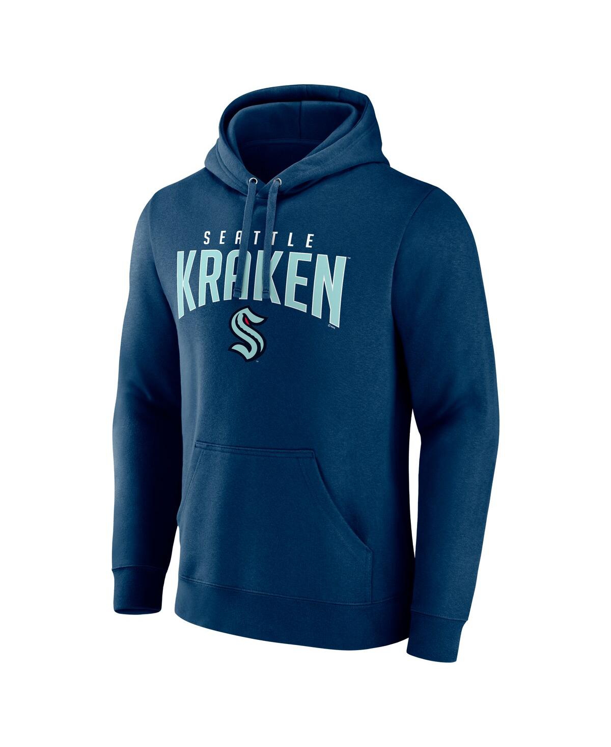 Shop Fanatics Men's  Navy Seattle Kraken Special Edition 2.0 Wordmark Pullover Hoodie