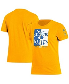 Women's Gold St. Louis Blues Reverse Retro 2.0 Playmaker T-shirt