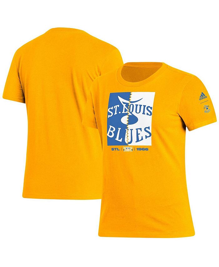 Women's Adidas Gold St. Louis Blues Reverse Retro 2.0 Playmaker T-Shirt Size: Small