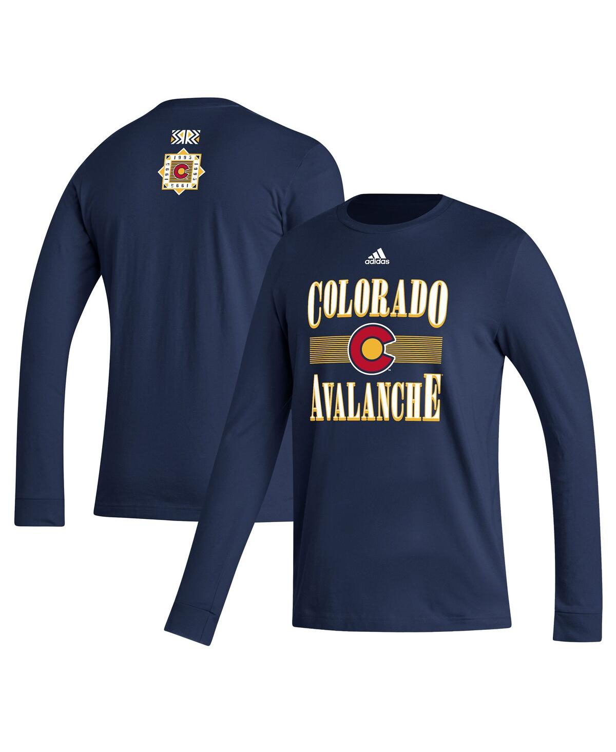 Shop Adidas Originals Men's Adidas Navy Colorado Avalanche Reverse Retro 2.0 Fresh Playmaker Long Sleeve T-shirt