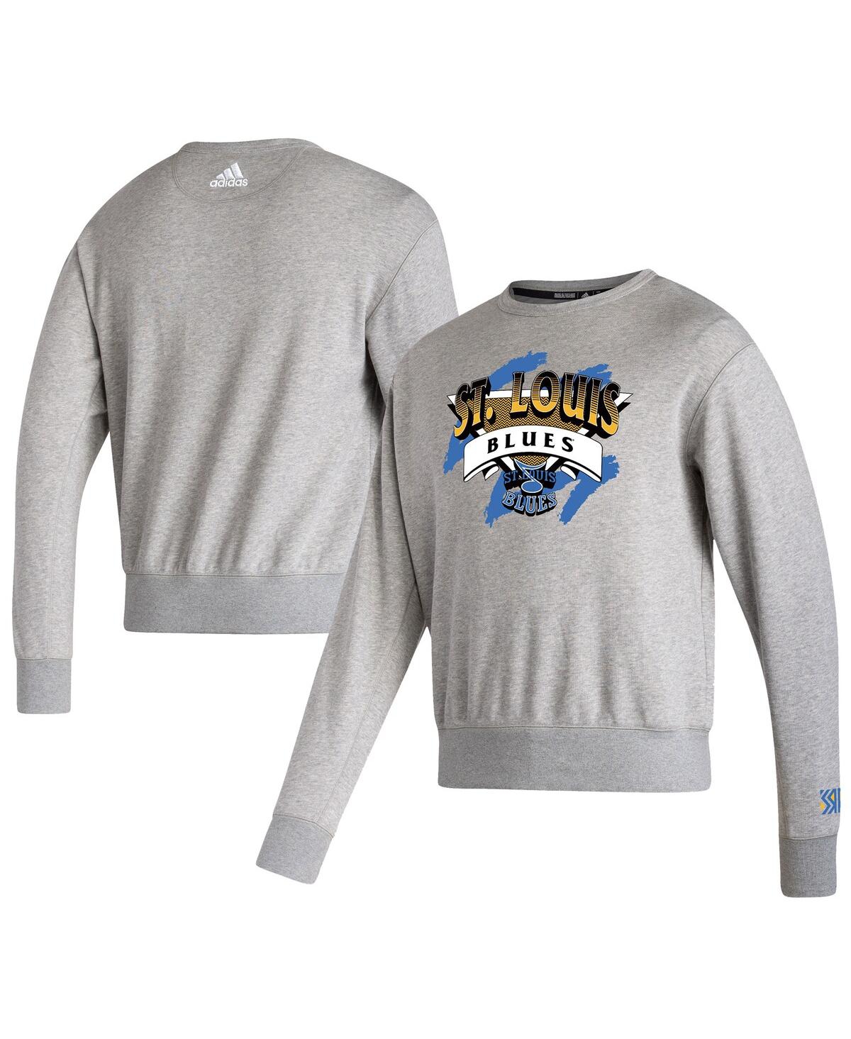 Shop Adidas Originals Men's Adidas Gray St. Louis Blues Reverse Retro 2.0 Vintage-like Pullover Sweatshirt