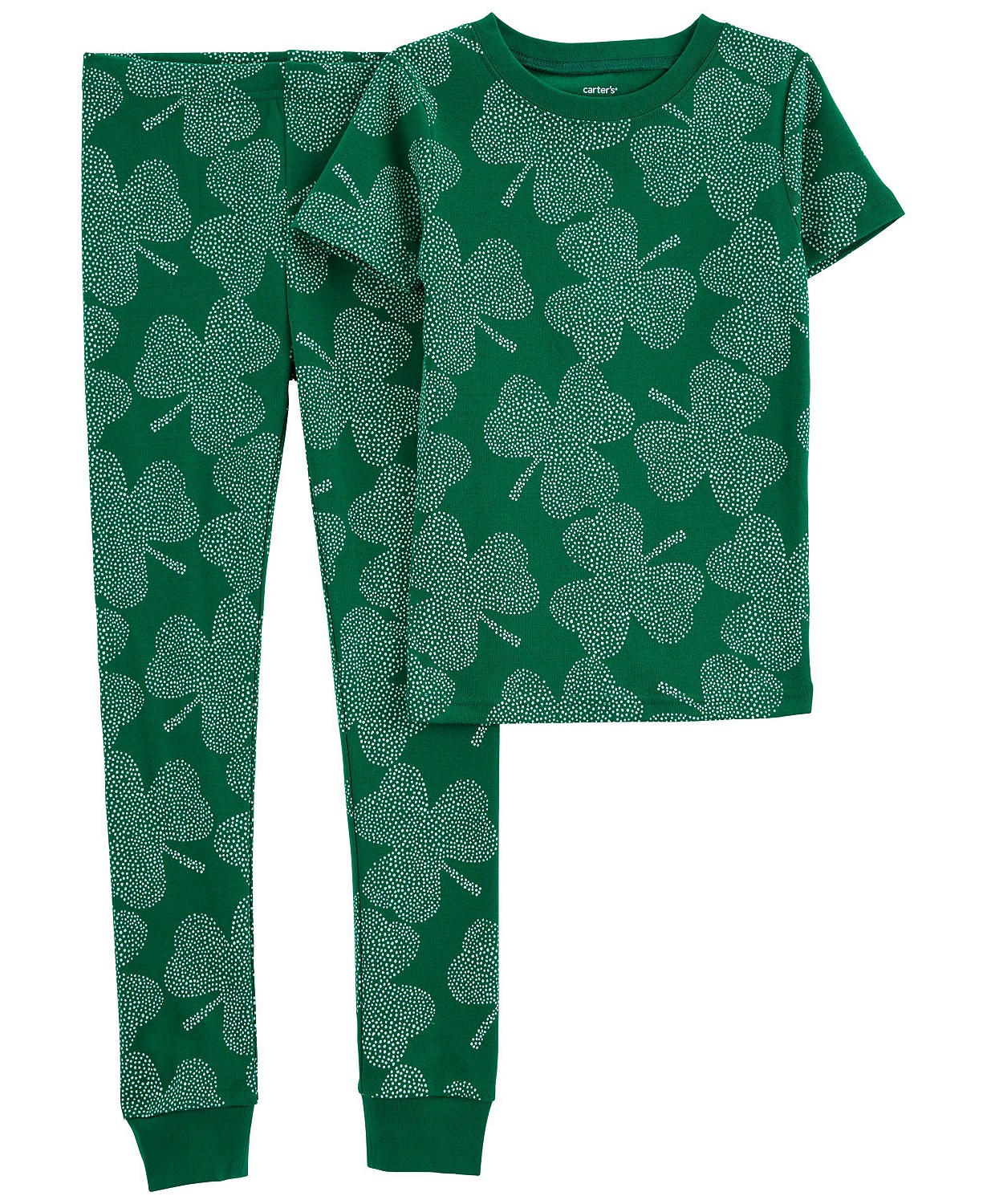 Little Boys and Girls St. Patricks Day Top and Snug Fit Pajamas, 2 Piece Set