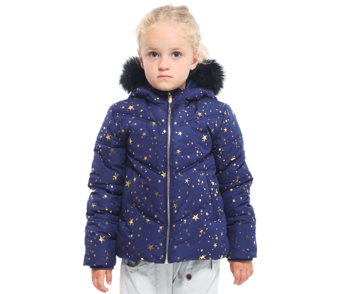 Куртка Rokka&Rolla Heavyweight Puffer Jacket Bubble Coat для девочек, цвет: Золотой — фото 1