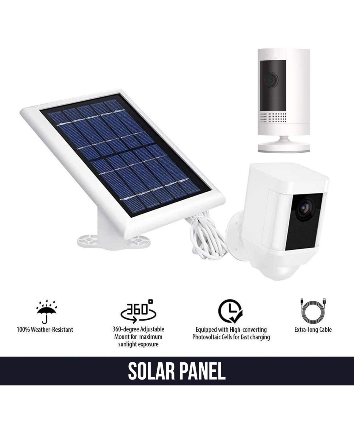 Wasserstein Solar Panel Compatible with Spotlight Cam Battery & All-New Stick Up Cam Battery - Incompatible with Spotlight Cam Plus, Spotlight Cam Pro