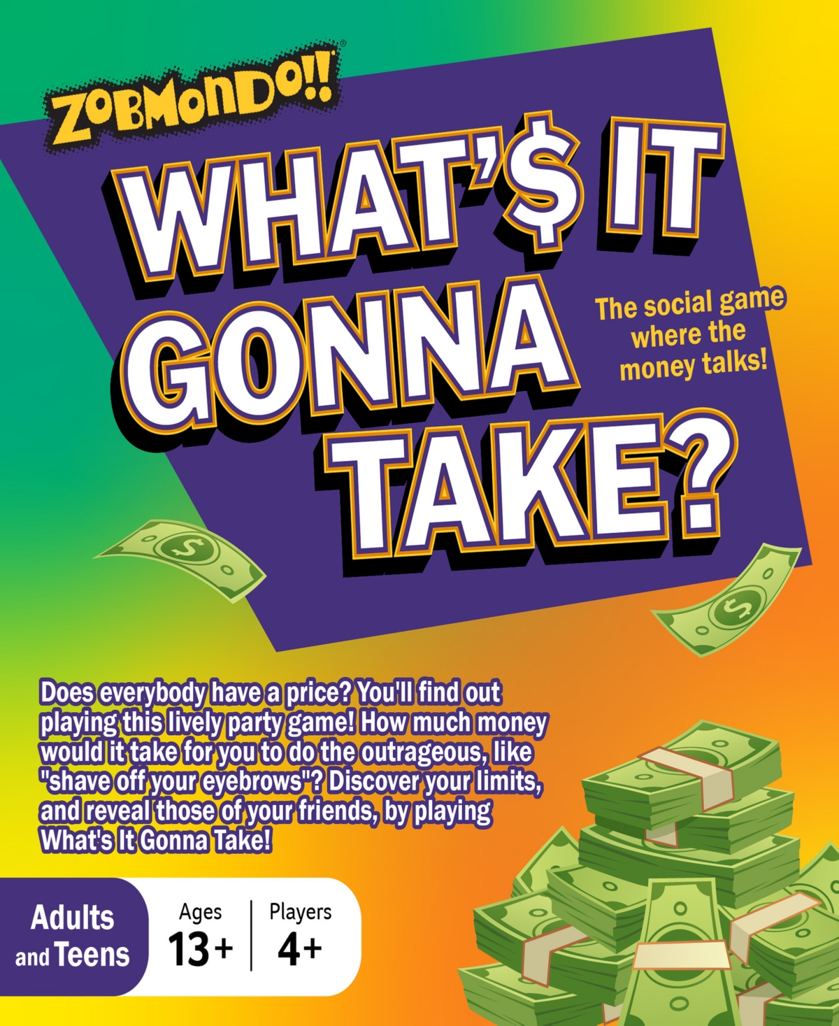 Zobmondo What's It Gonna Take Board Game Big Question And Answer Family Game In Multi