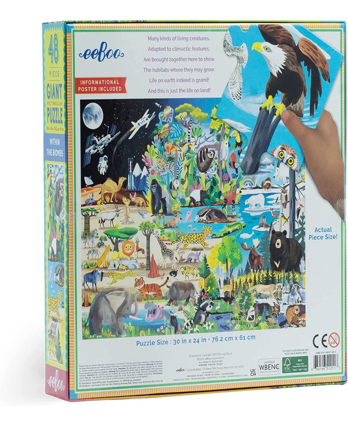 Shop Eeboo Within The Biomes 48 Piece Giant Jigsaw Puzzle In Multi