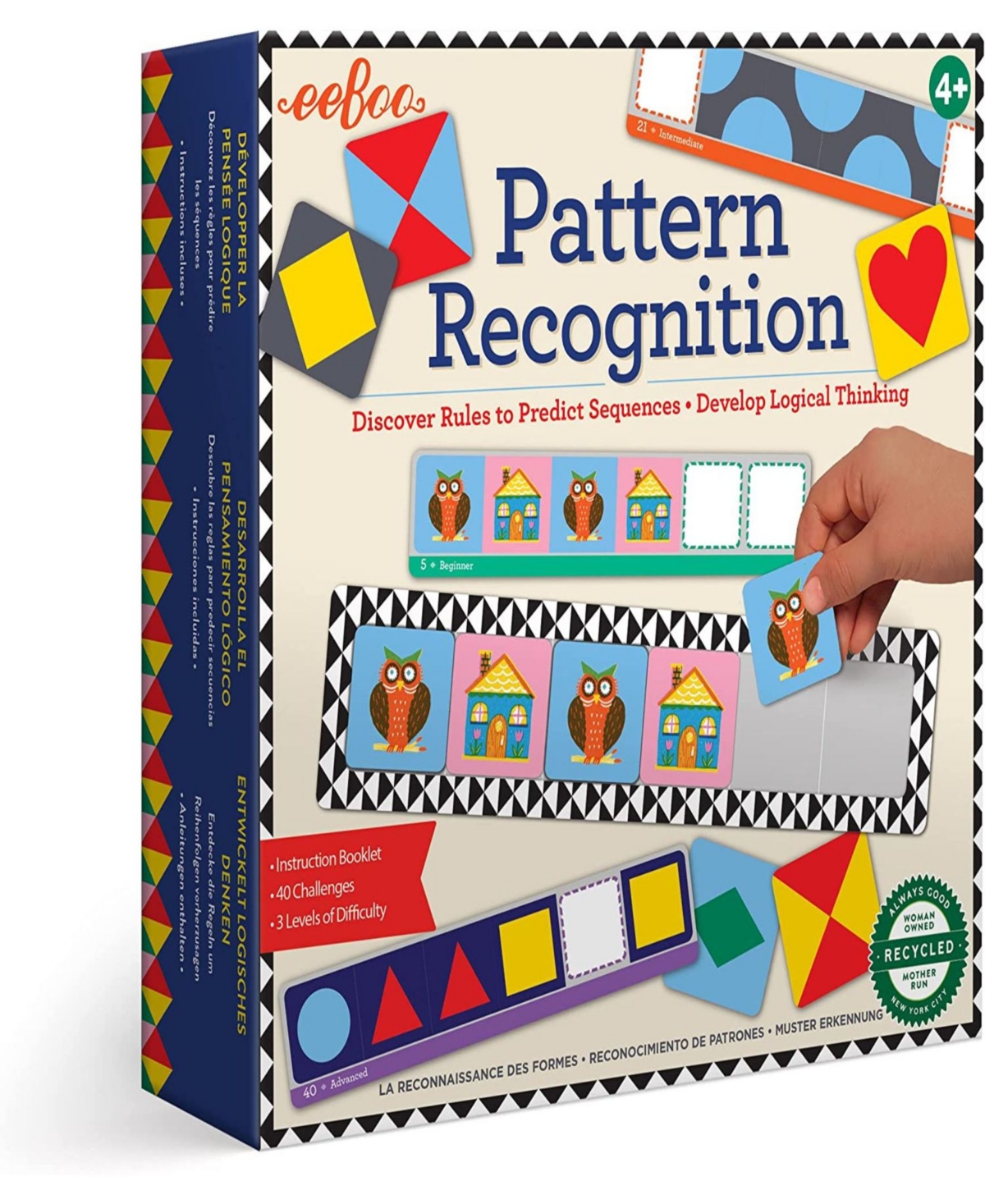 Eeboo Kids' Pattern Recognition Game Set, 102 Piece In Multi