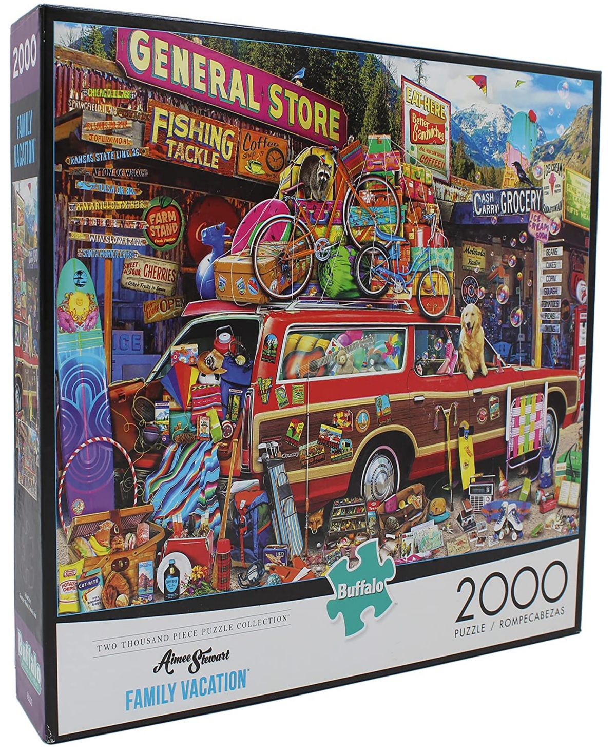Buffalo Games Kids' Family Vacation 2000-piece 3 Full Size Jigsaw Puzzle Mystery Bundle Set In Multi