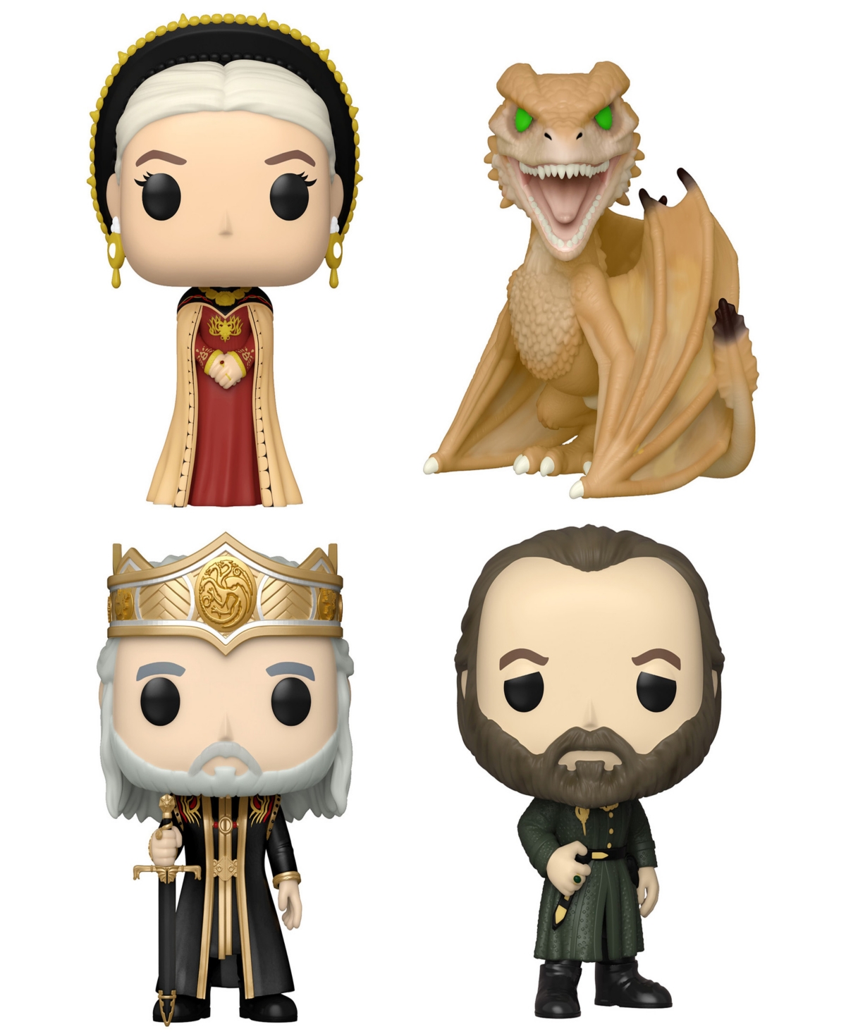 Funko Kids' Tv House Of The Dragon Syrax, Rhaenyra Targaryen, Viserys Targaryen, Otto Hightower 4 Figure Collect In Multi