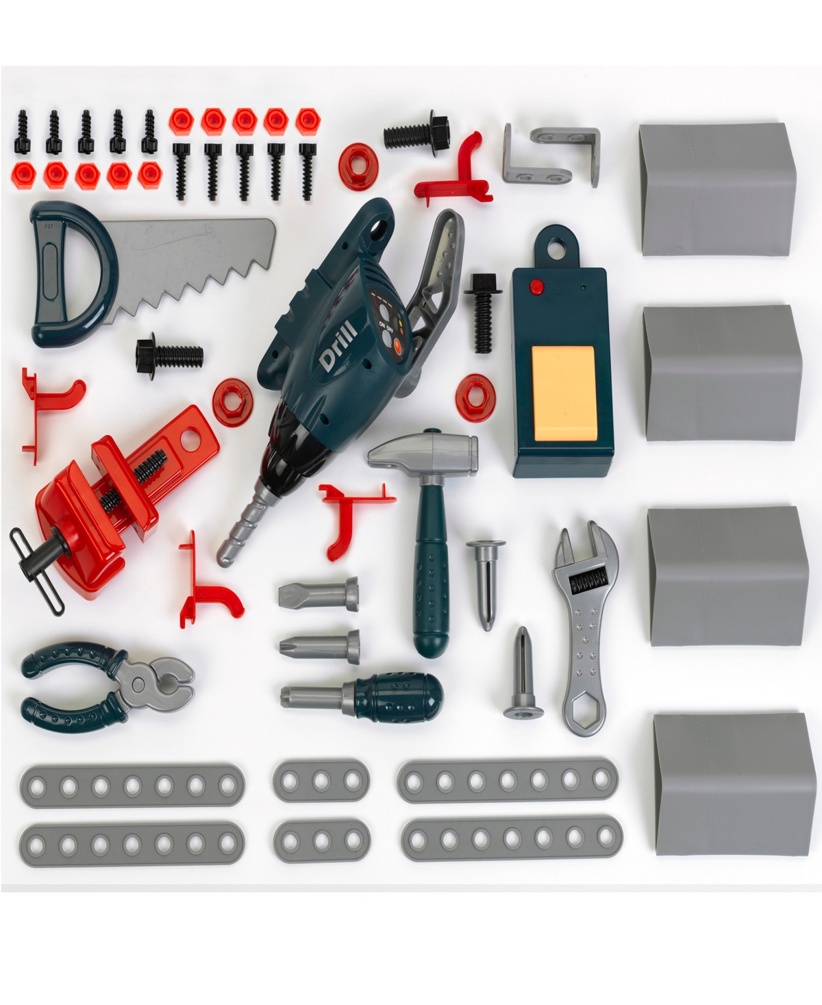 Bosch Adjustable Height Pretend Play Workbench Tool Play Set, 48 Piece In Multi
