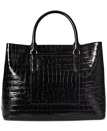 Lauren Ralph Lauren Embossed Leather Large Marcy Satchel - Macy