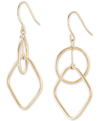 Macy's - Polished Interlocking Geometric Drop Earrings in 14k Gold