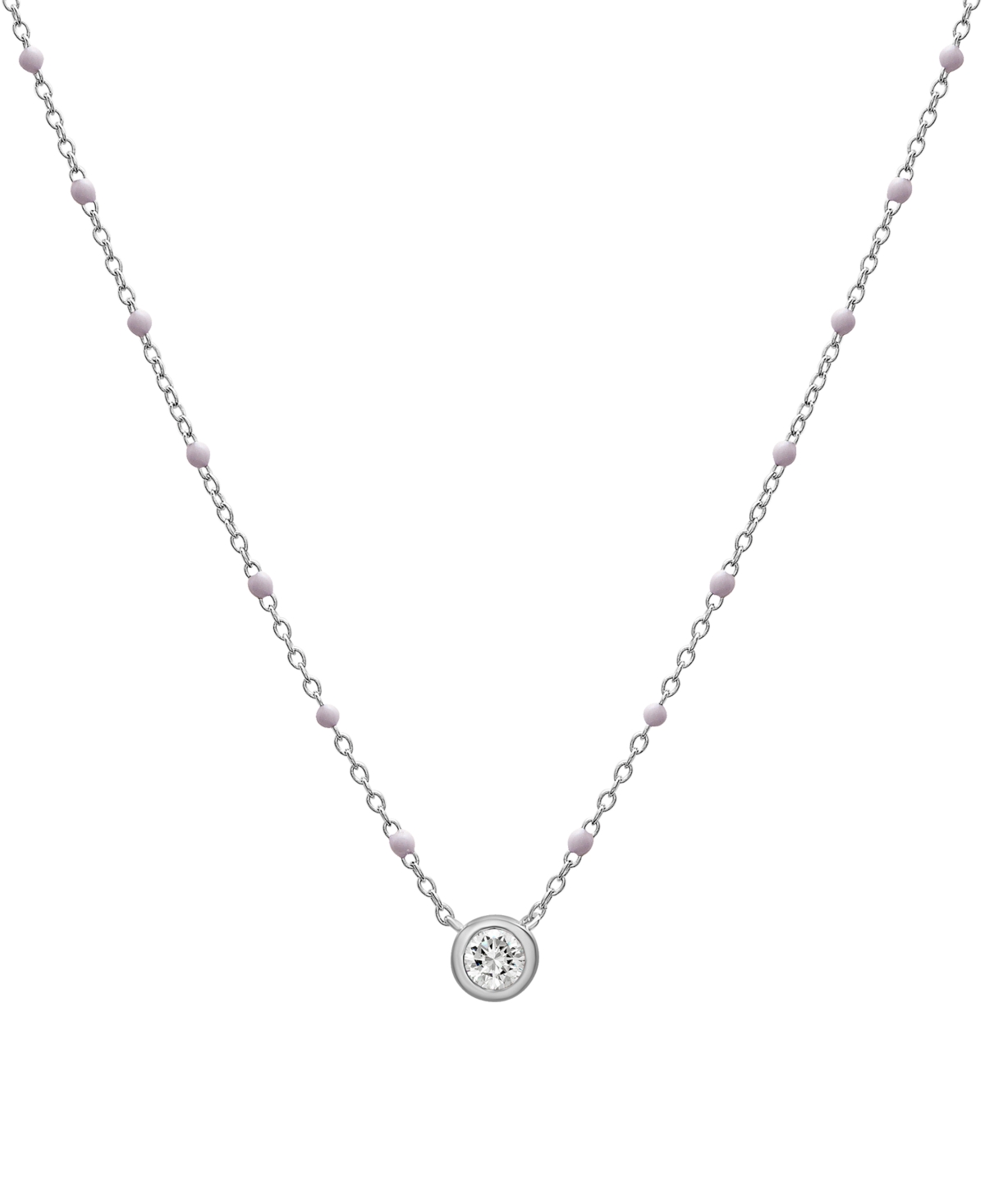 Shop Macy's Birthstone Gemstone Necklace In Sterling Silver, 16" + 2" Extender In White Topaz